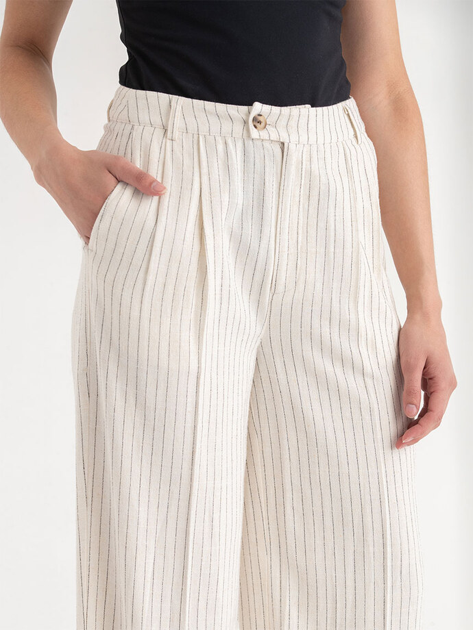 Wide Leg Linen Blend Pant Image 2
