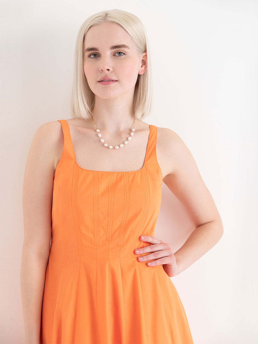 Fit and Flare Dress in Luxe Poplin