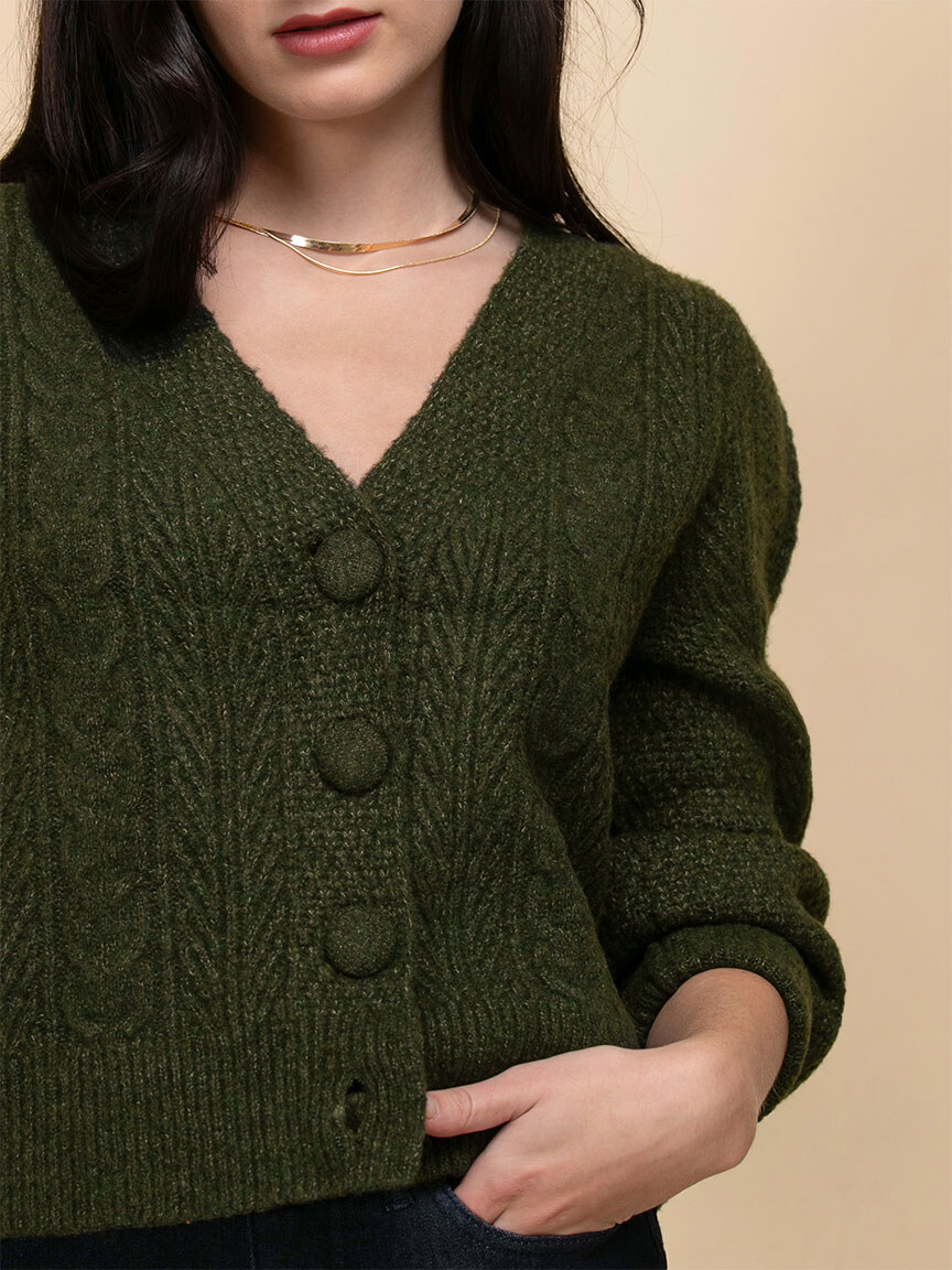 Lucky Brand Pointelle Cardigan, Sweaters, Clothing & Accessories