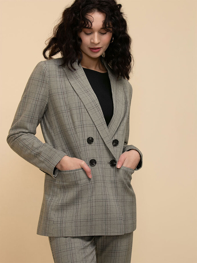 London Double-Breasted Relaxed Blazer in Luxe Tailored | Rickis