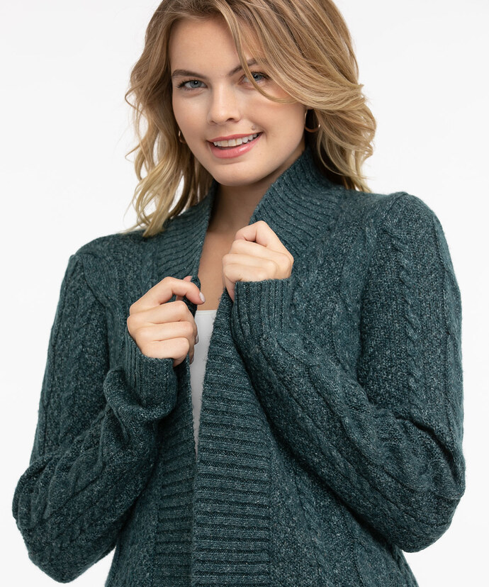 Patch Pocket Cable Knit Cardigan Image 5