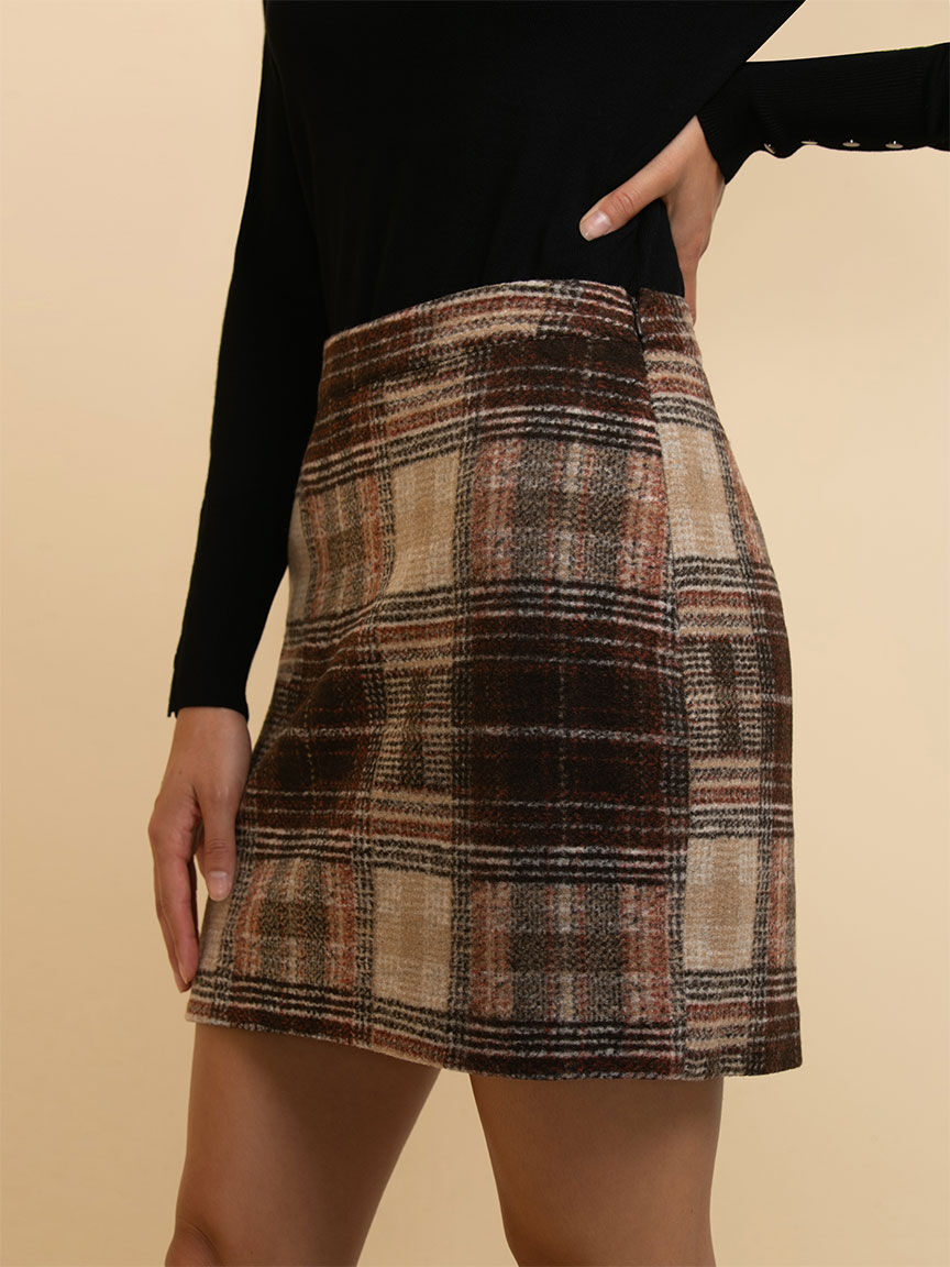 Brushed Plaid Mini Skirt | Rickis