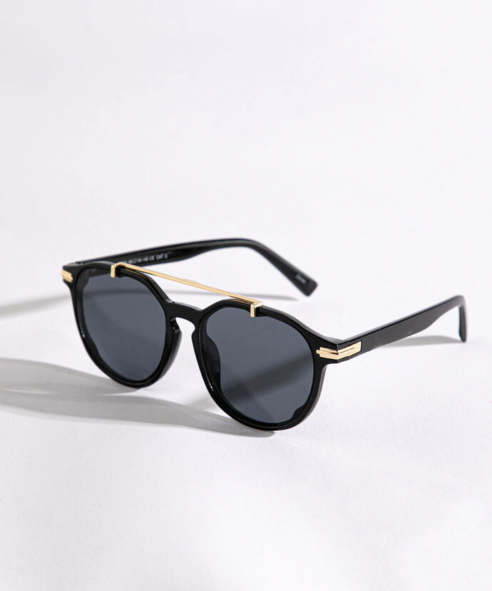 Keyhole Bridge Sunglasses with Brow Bar Image 2