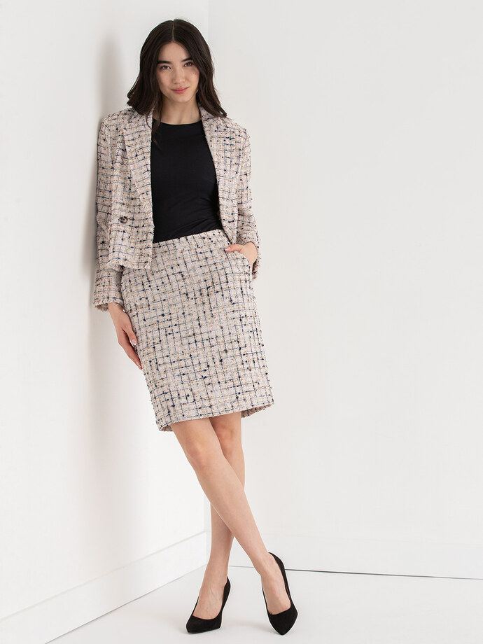 Boucle Pencil Skirt with Pockets Image 2