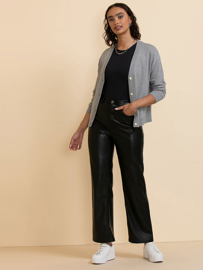 Button-Up Cashmere-Blend Cardigan Sweater Image 1