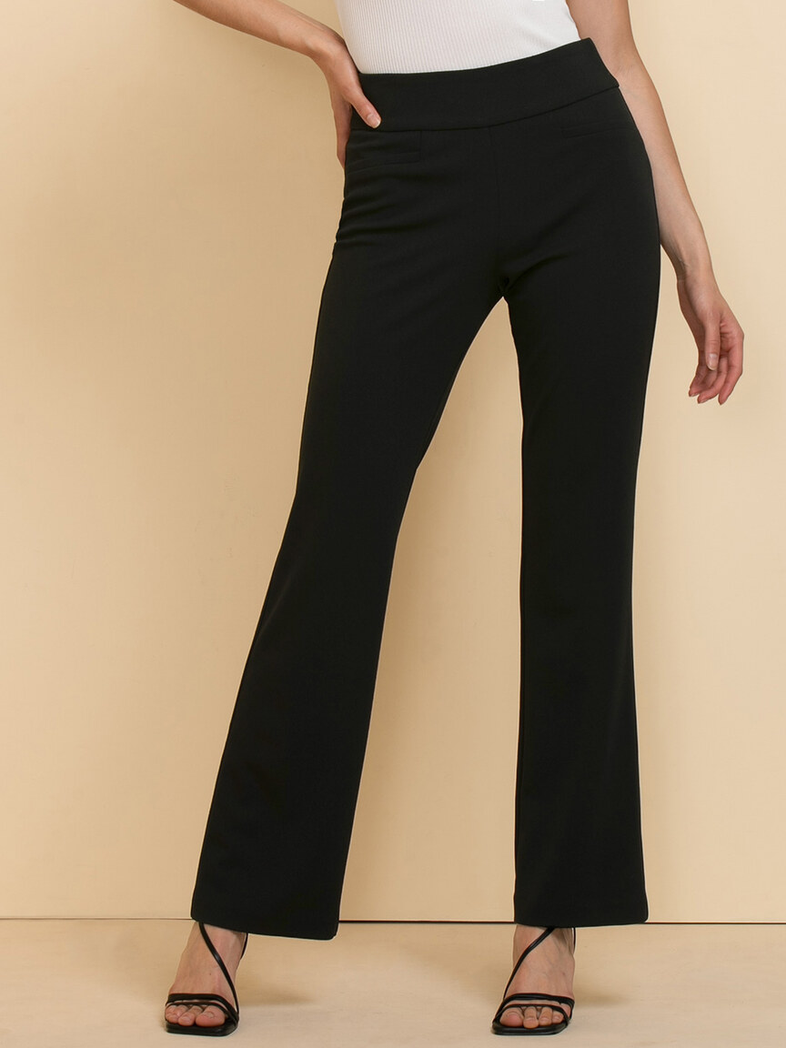 ponte knit stretchy pull on bootcut pant