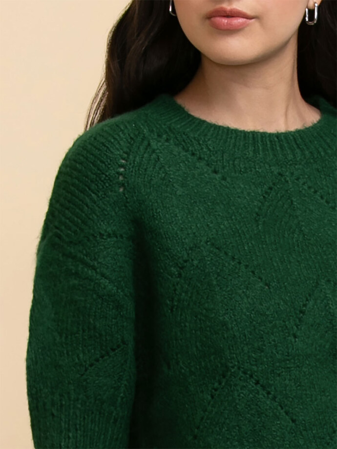 Elbow Sleeve Pointelle Sweater Image 4