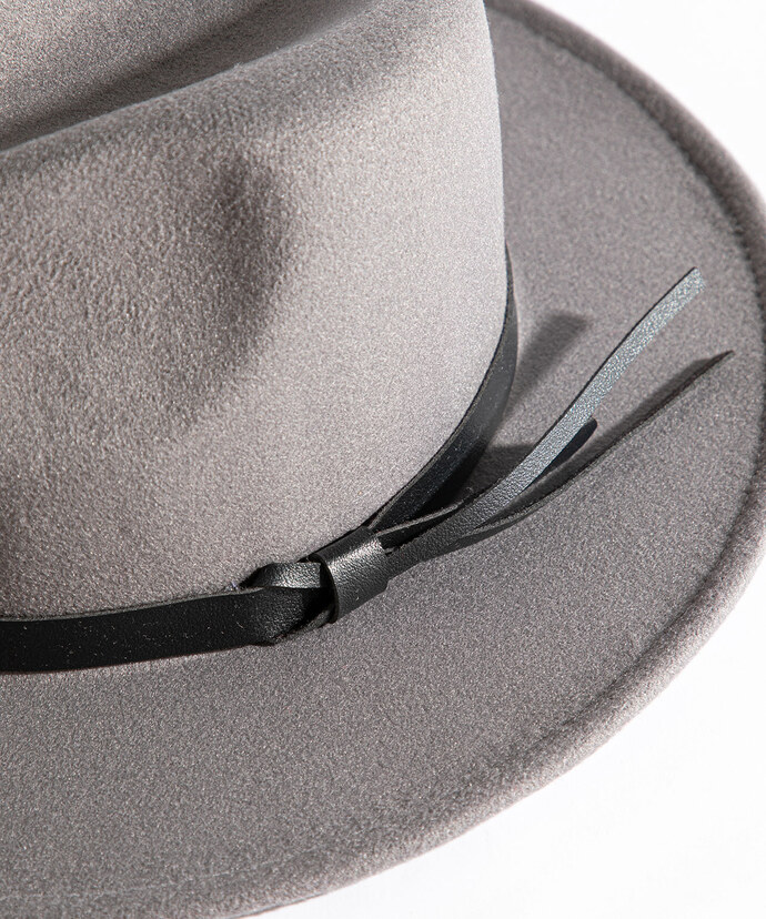 Leather Detail Panama Hat Image 4