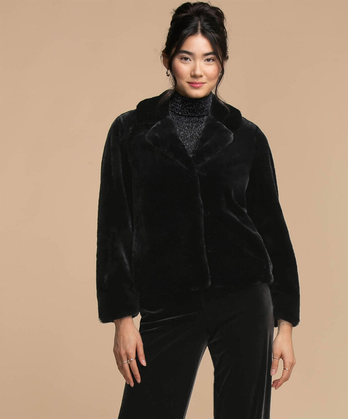 Black Faux Fur Jacket | Rickis
