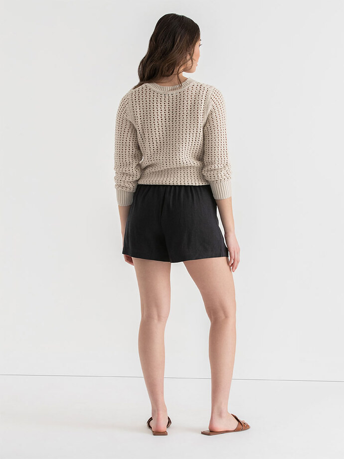 Viscose Linen Pull-On Shorts Image 5