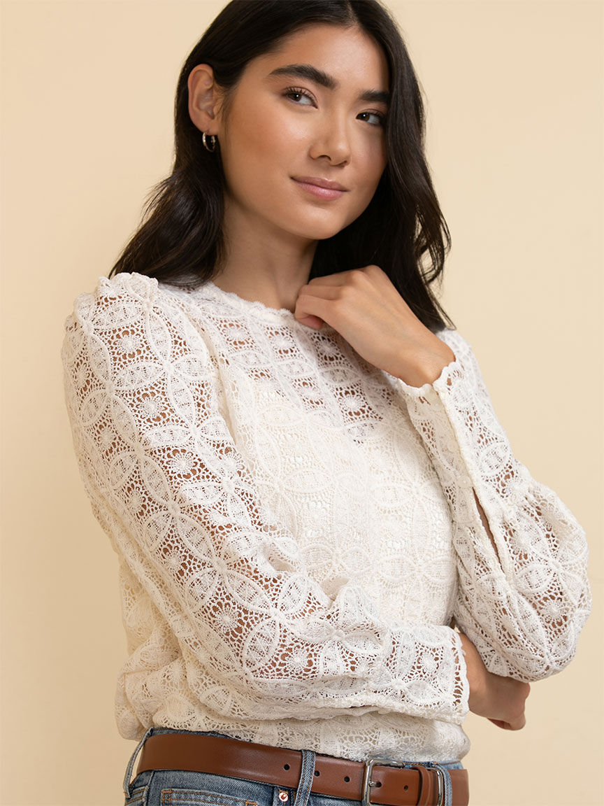 Puff Sleeve Lace Blouse | Rickis