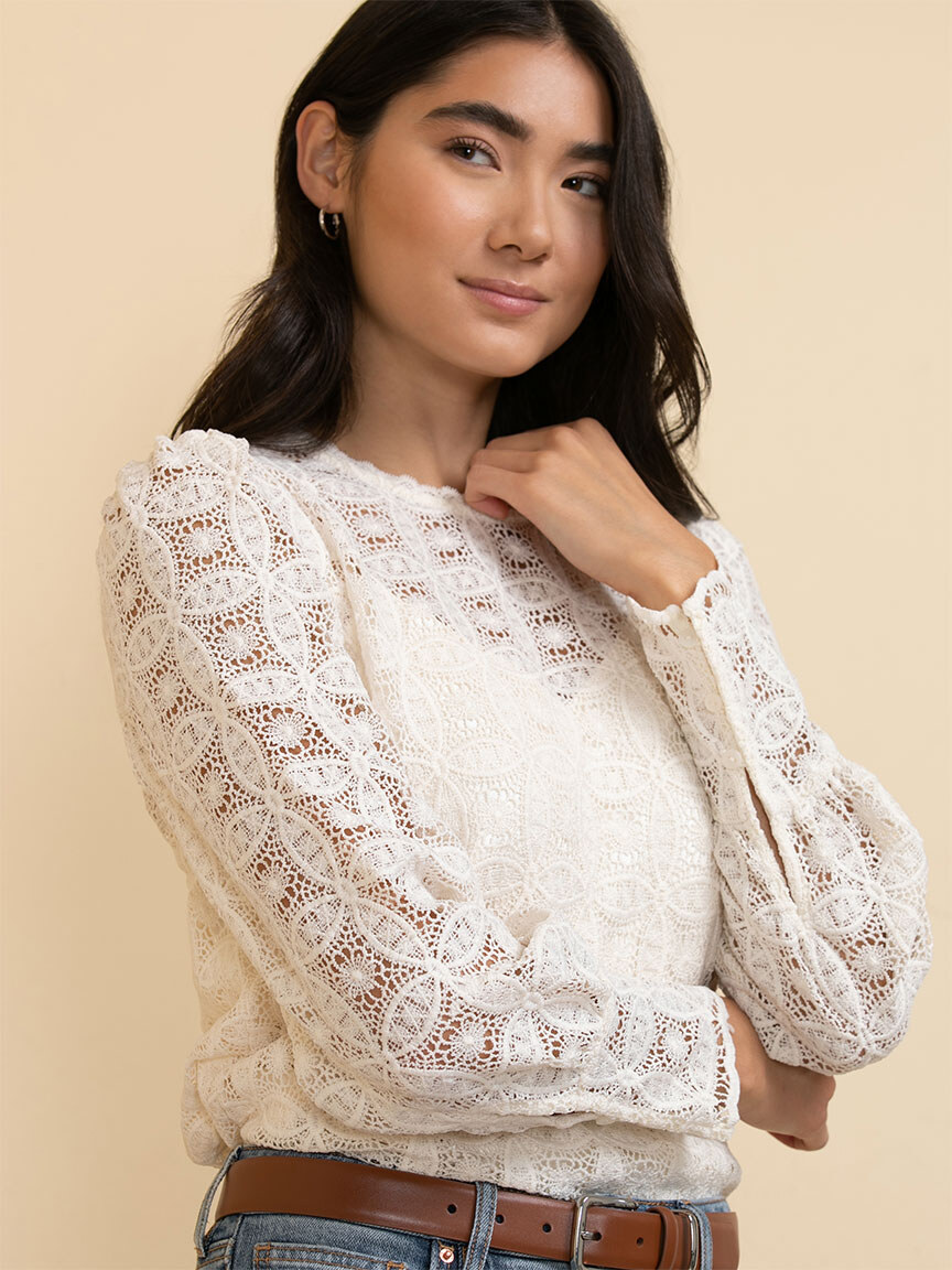 Puff Sleeve Lace Blouse