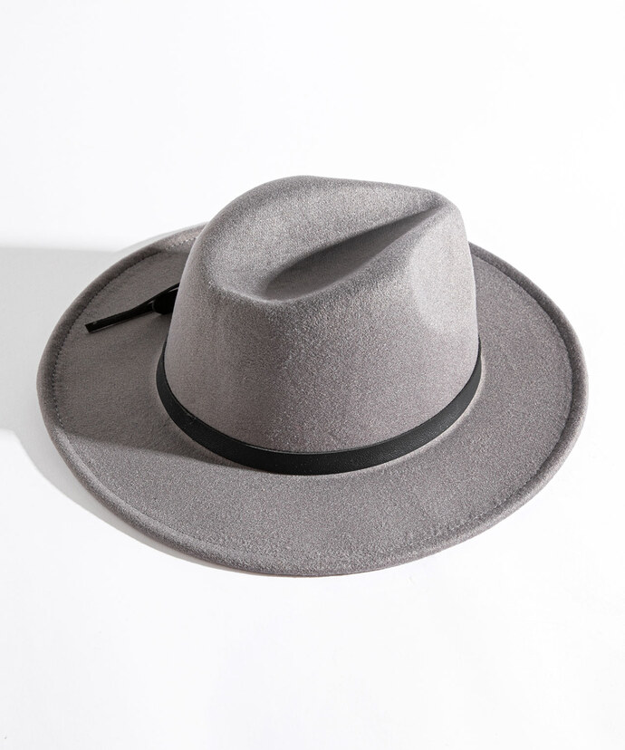 Leather Detail Panama Hat Image 3