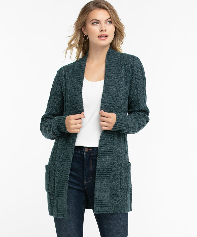 Patch Pocket Cable Knit Cardigan Image 1