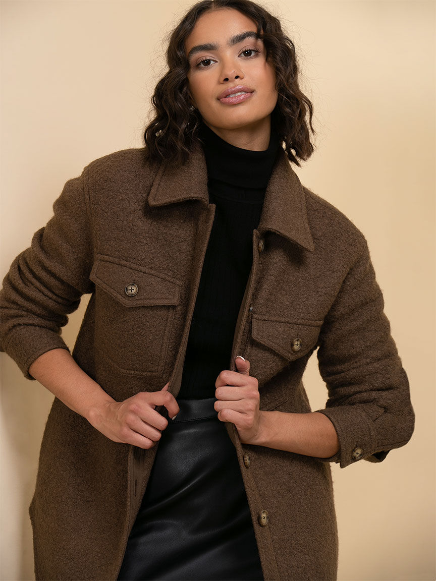 Long-Length Wool-Blend Shirt Jacket curated on LTK