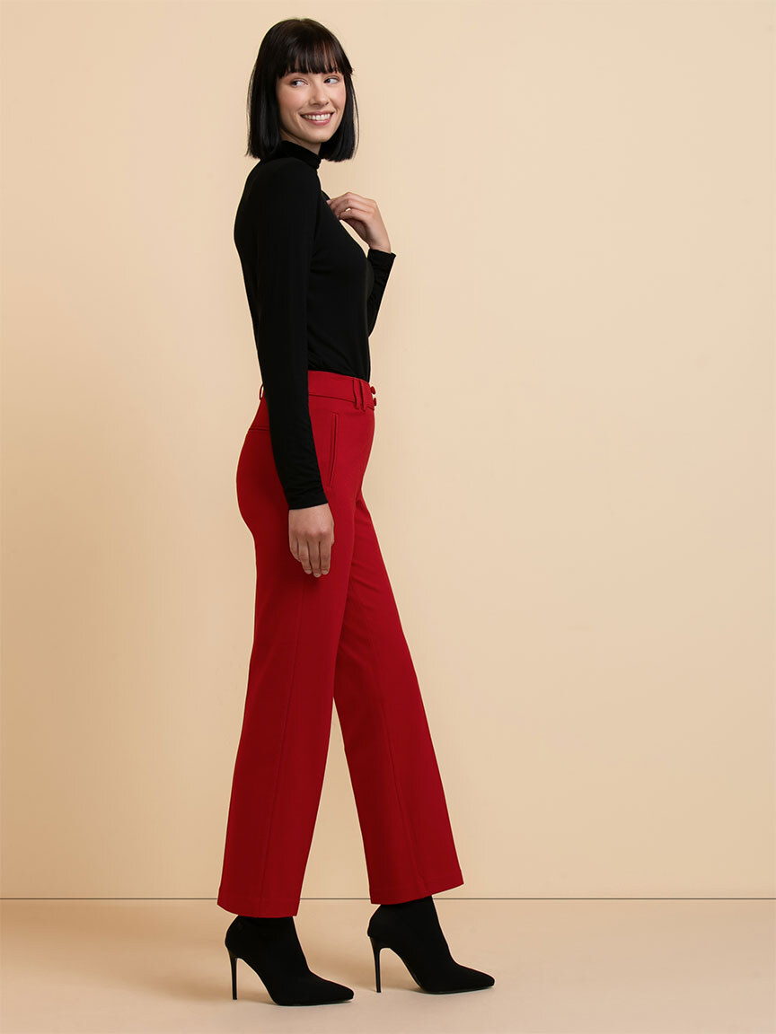 High Waisted Nylon Pull-on Bootcut Pant