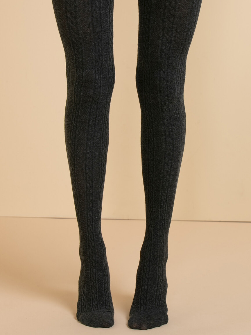 Organic cotton twisted cable tights, Simons, Shop Women's Tights Online