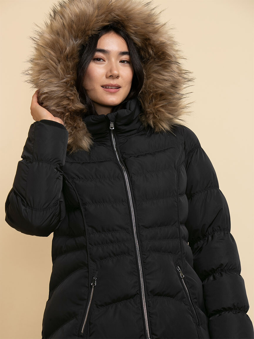 Carlyn Coat with Detachable Fur & Hood | Rickis