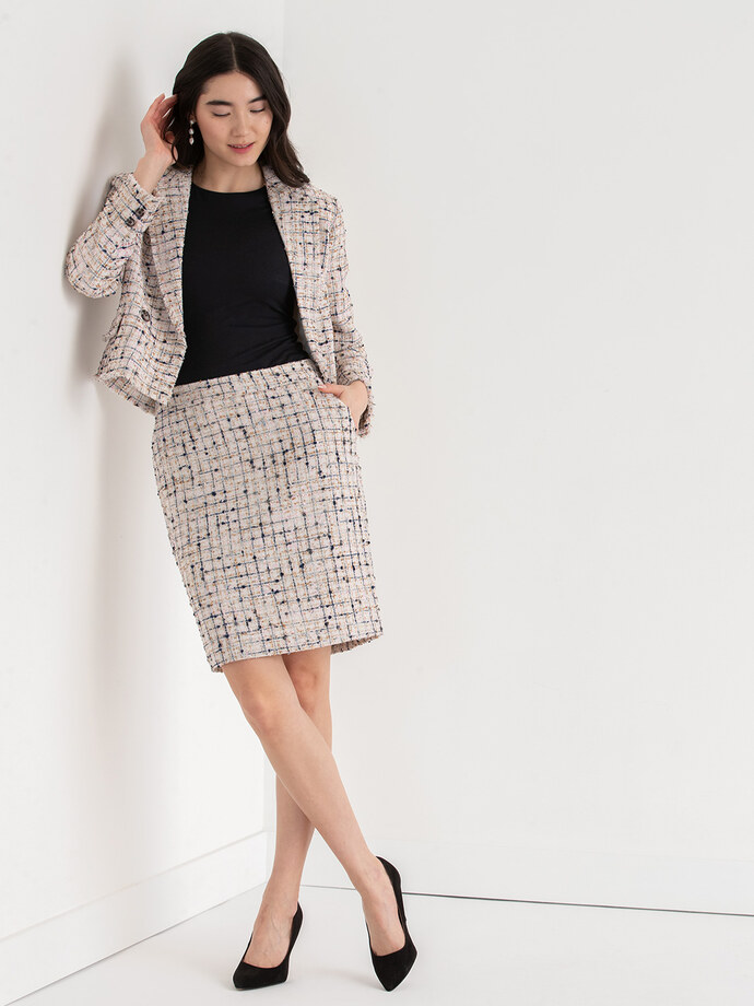 Boucle Pencil Skirt with Pockets Image 6