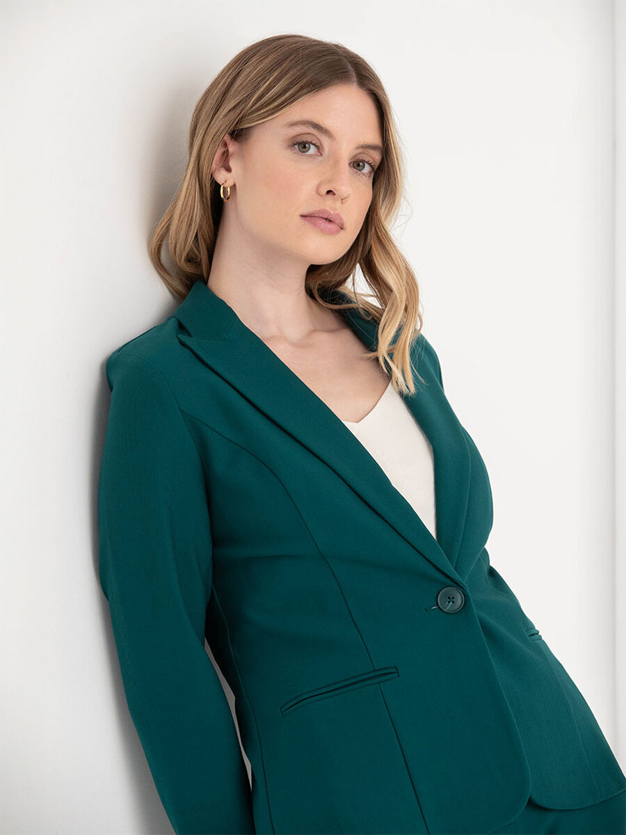 Oxford Classic Suit Blazer in Luxe Ponte 