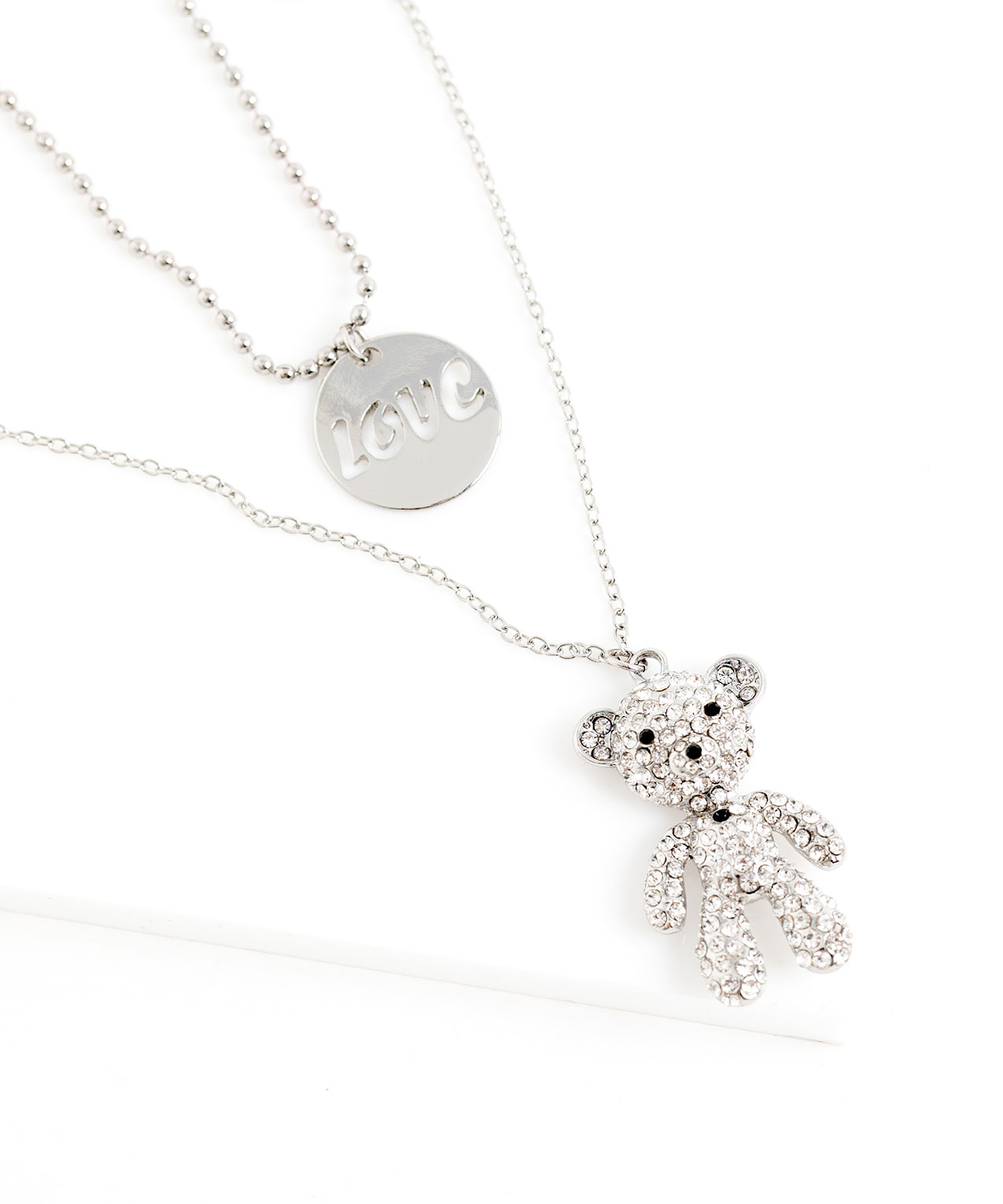 Teddy Bear Love Layered Necklace