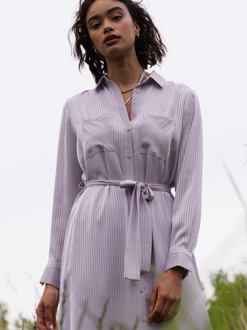 Midi Shirtdress Shadow Stripe