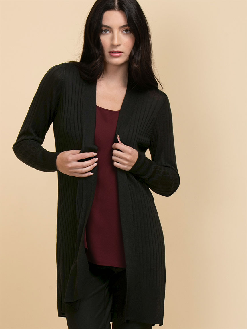 Long Sleeve Ribbed Cardigan