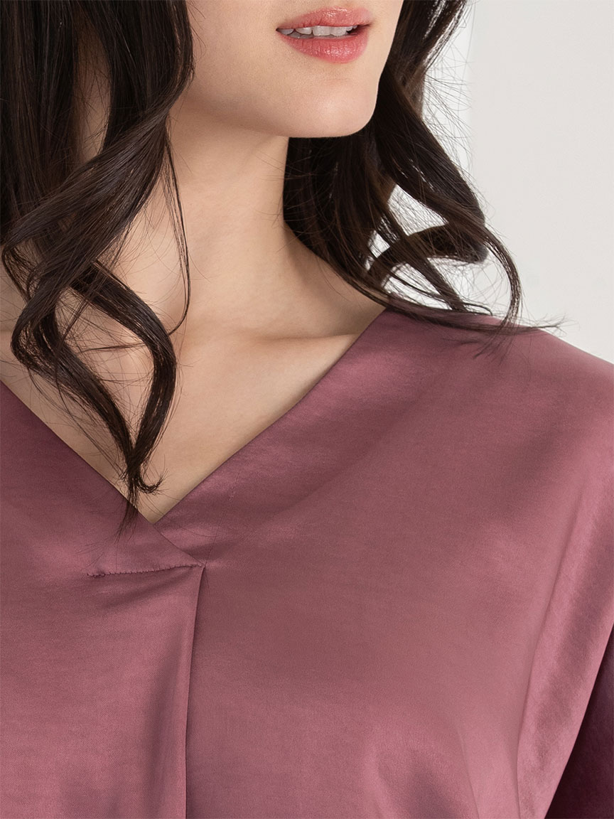 V-Neck Satin Blouse