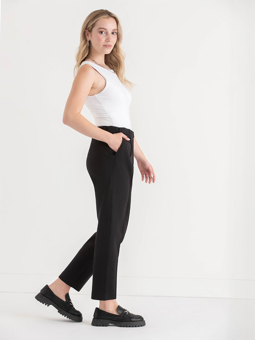 Double Knit Tapered-Leg Ankle Pant