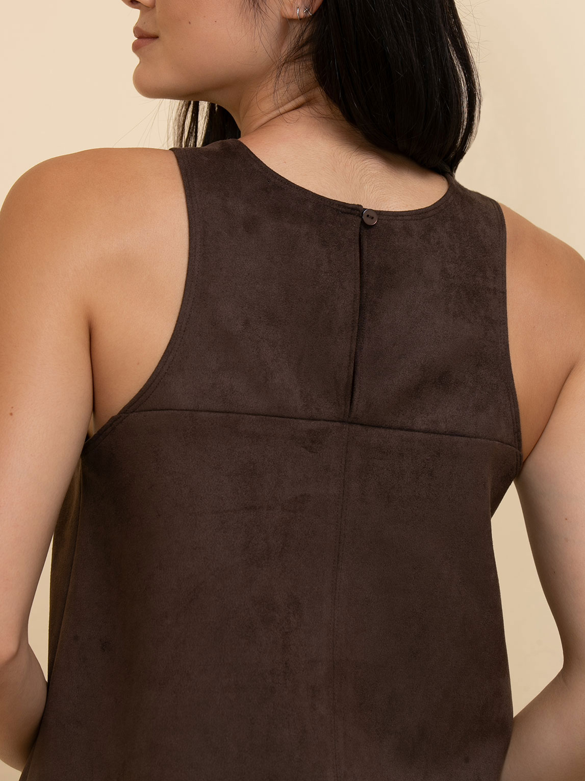Stylish Tan Suedette Cami Top