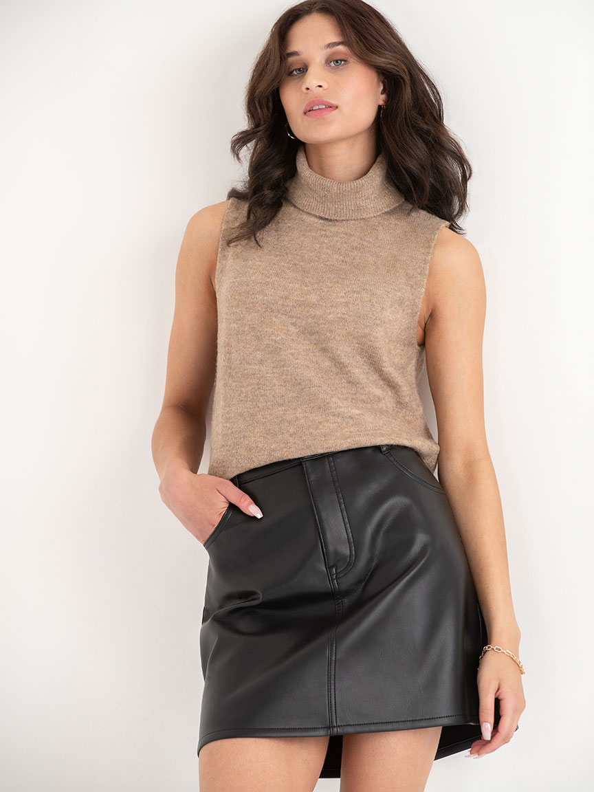 Faux Leather Mini Skirt