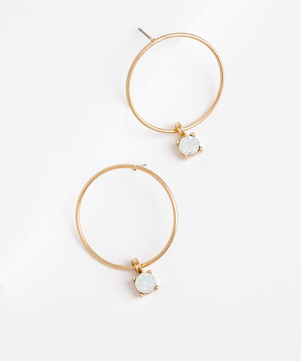 Dangly Gem Hoop Earring