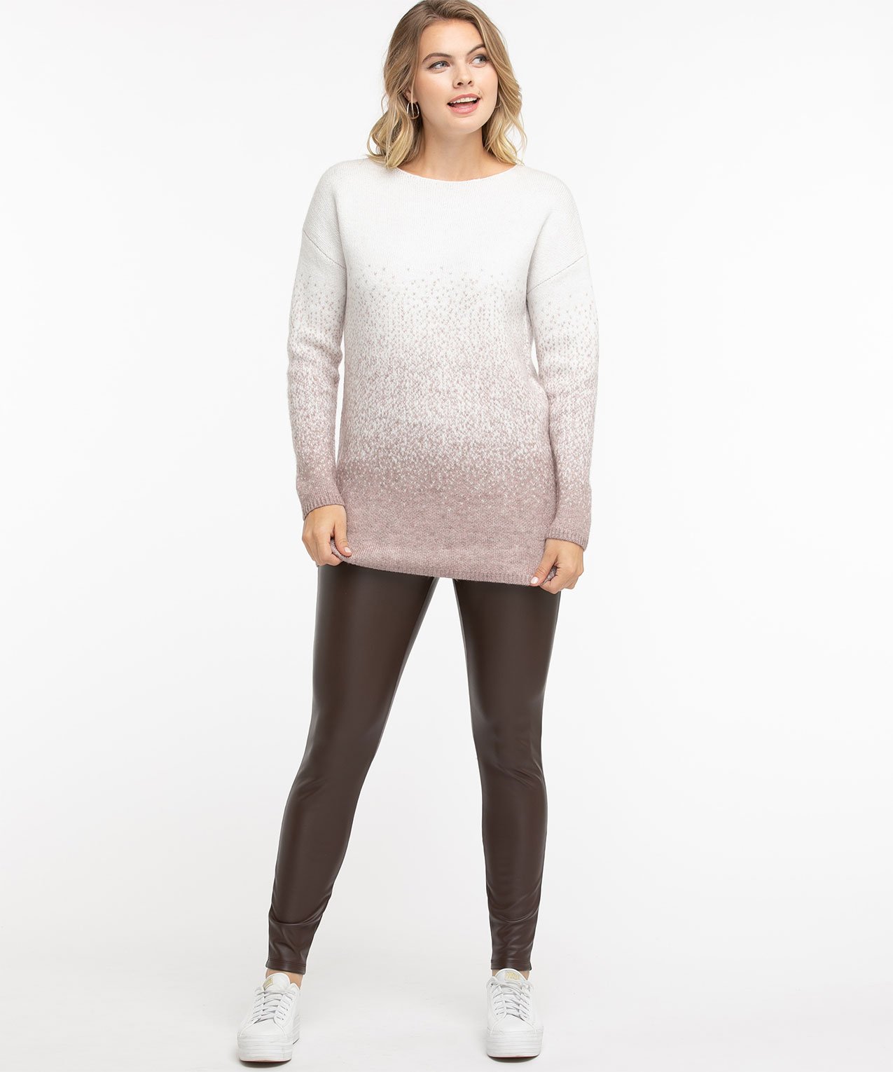 Ombre Boat Neck Tunic Sweater