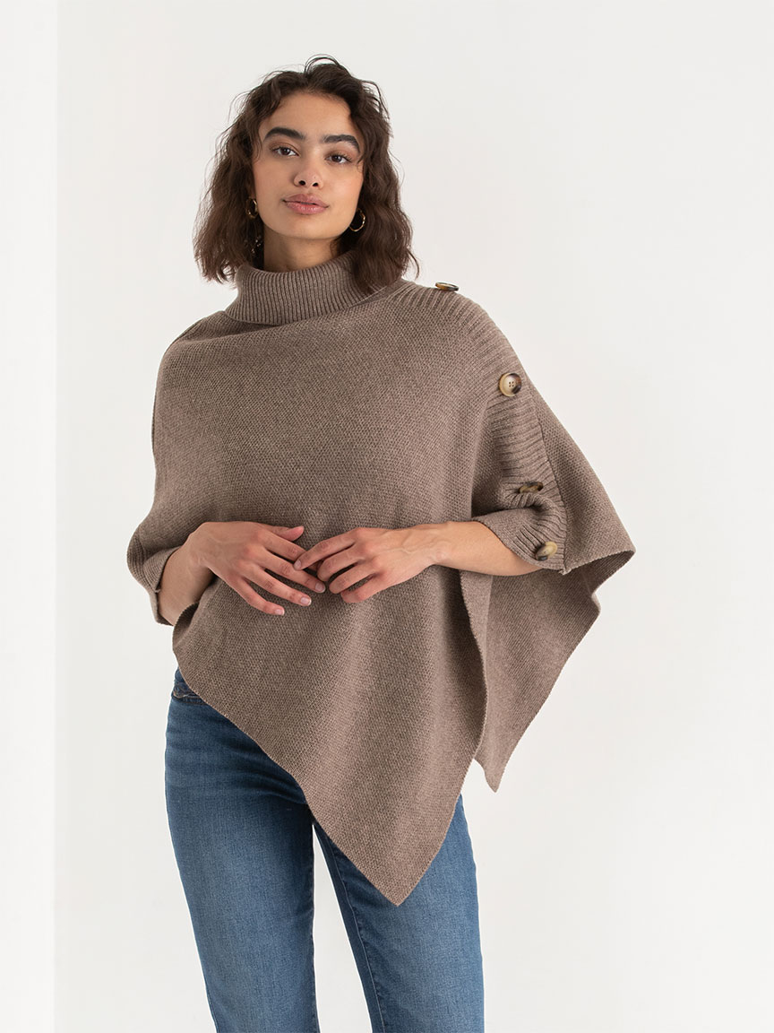 Turtle Neck Poncho Sweater