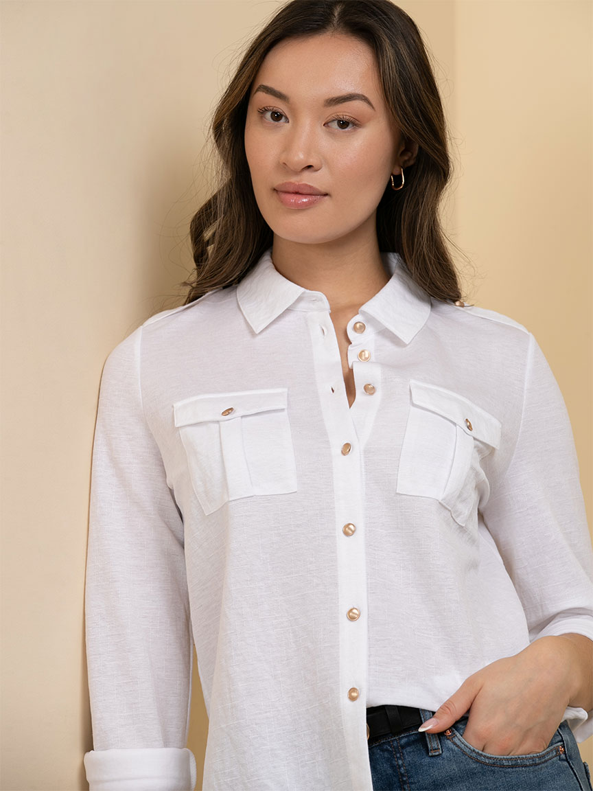 Preppy Utility Pocket Shirt