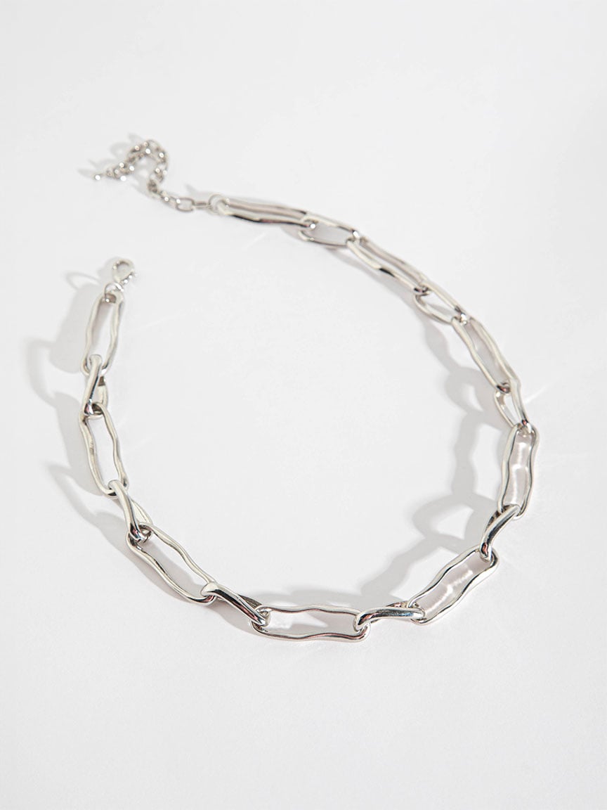 Silver Wavy Link Necklace