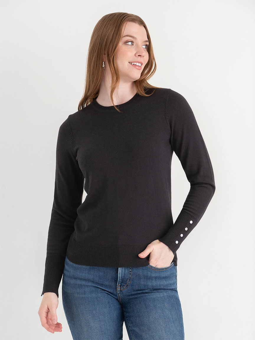 Cashmere-Blend Sweater with Rivet Detail