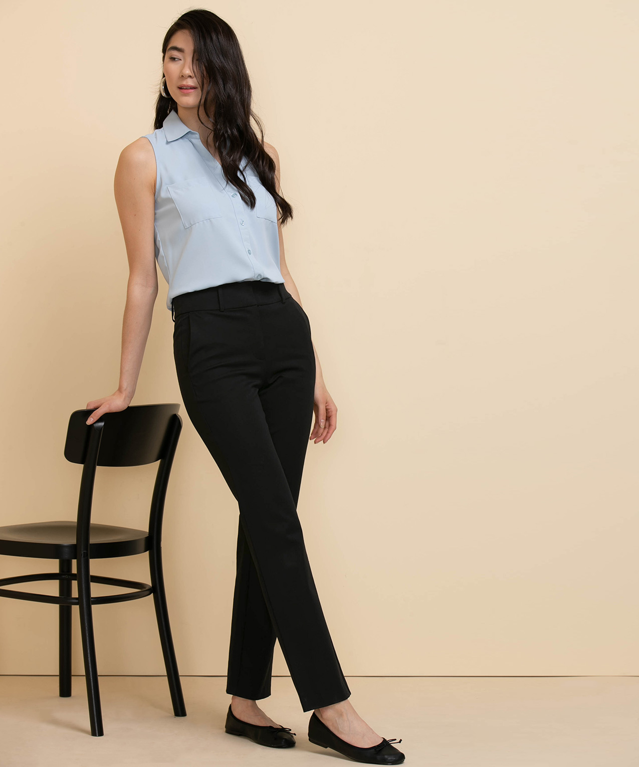 WHBM\u00AE Jolie Button Straight Luxe Stretch Pant - White House Black  Market
