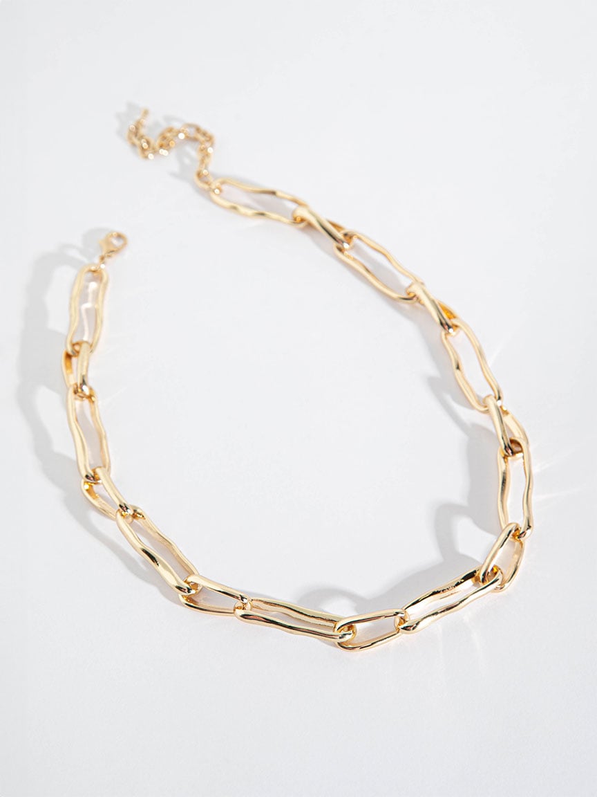 Gold Wavy Link Necklace