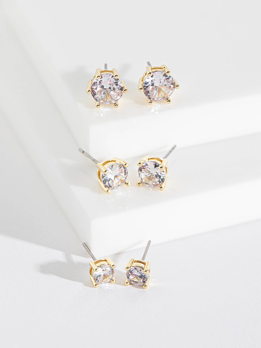 Crystal Stud Earring Trio