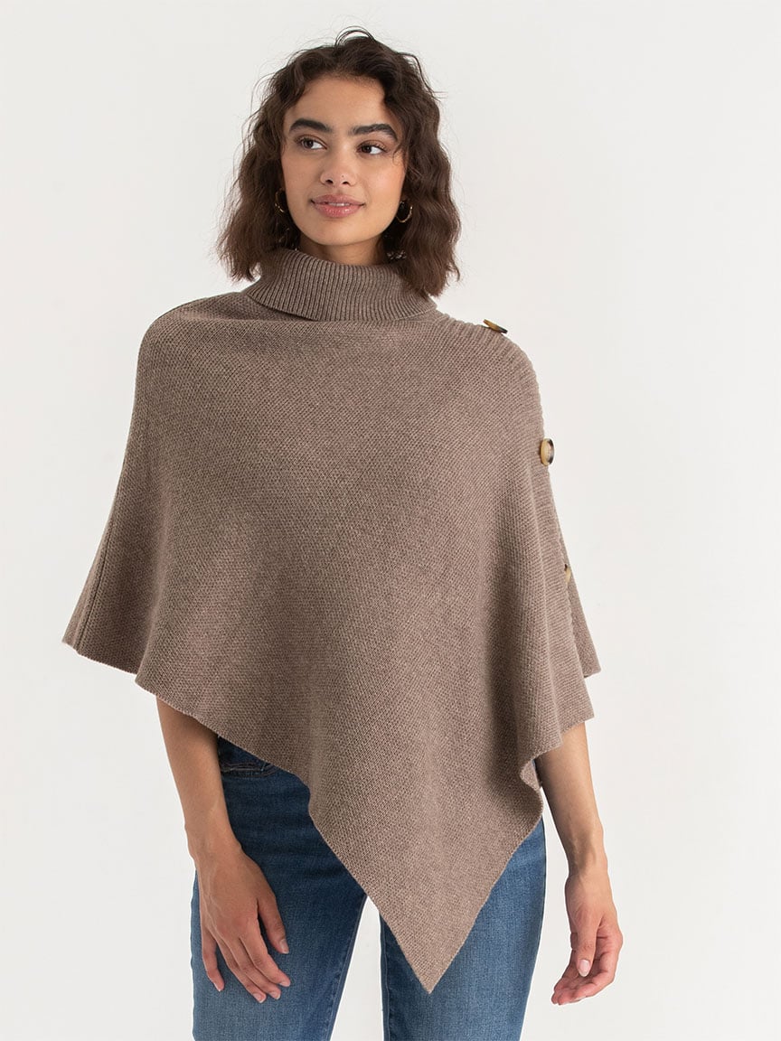 Turtle Neck Poncho Sweater