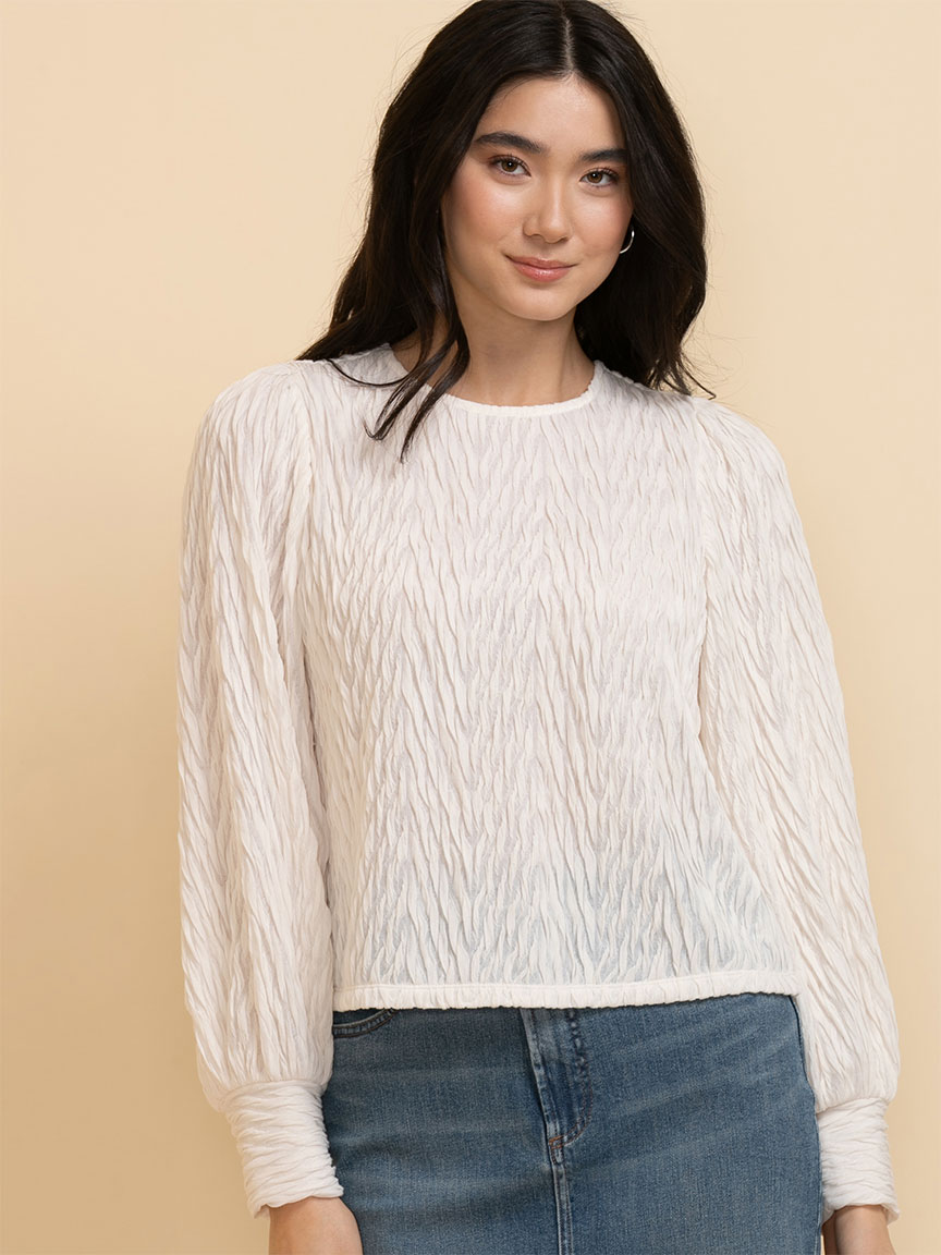 Long Sleeve Textured Knit Top