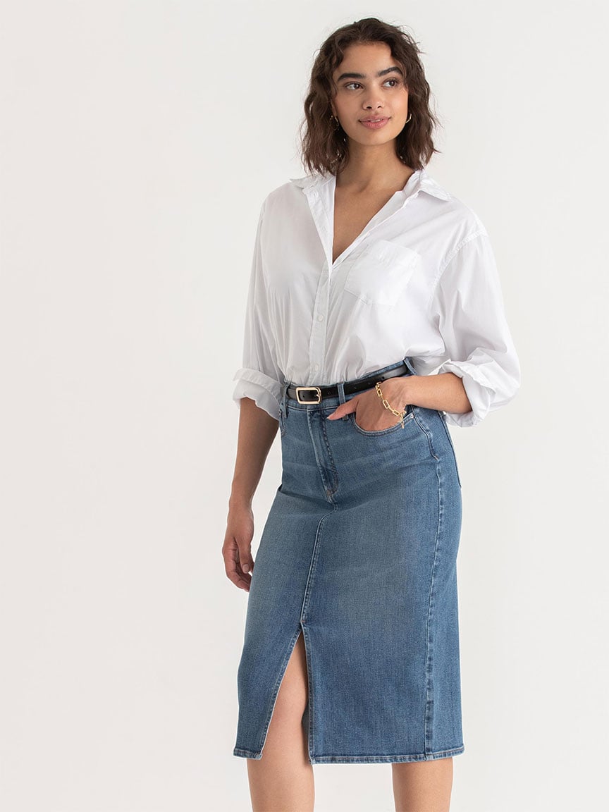 Denim Midi Skirt