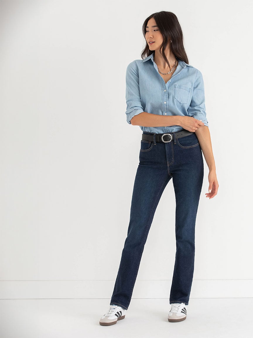 Stevie High-Waisted Straight-Leg Jeans