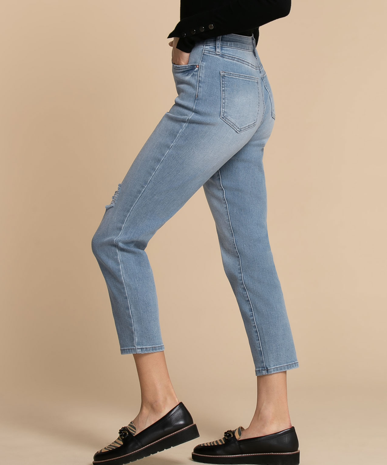 Margot Tapered Distressed Jeans | Rickis