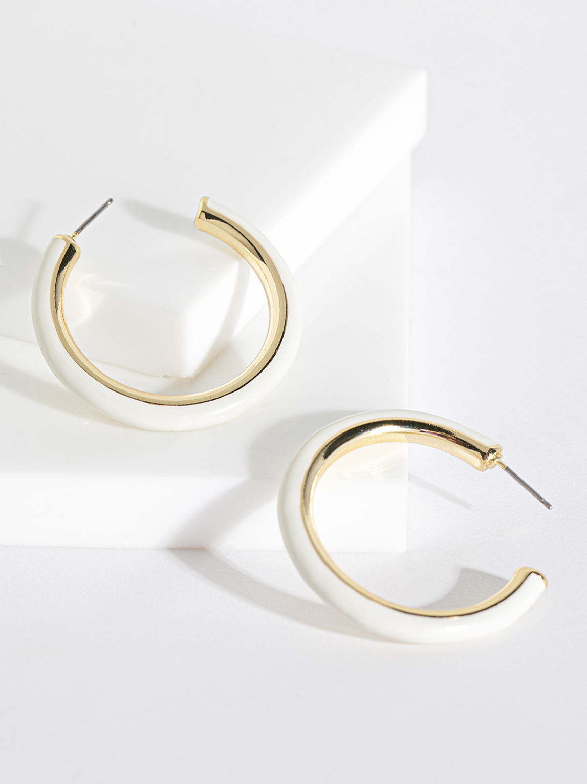 Resin and Gold Hoop Earrings