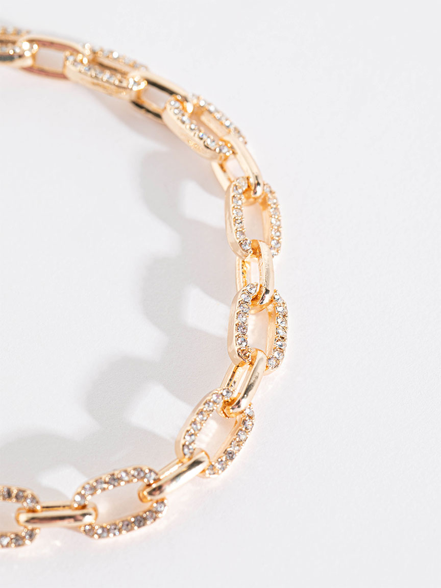 Pave Chain Link Bracelet in Gold