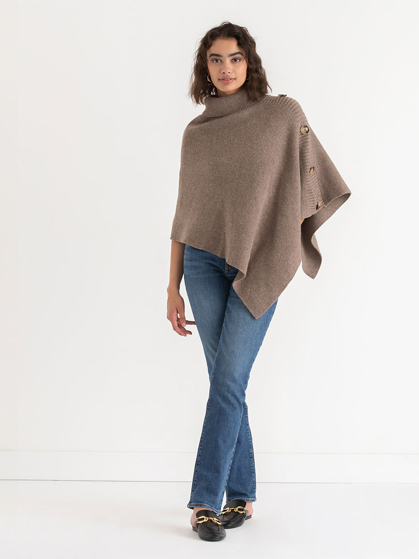 Turtle Neck Poncho Sweater