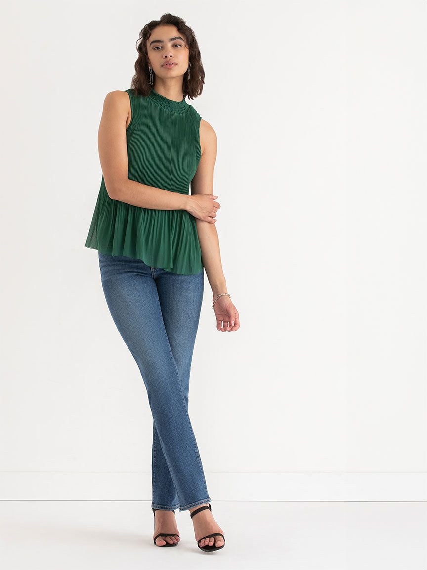 Sleeveless Blouse with Release Pleats