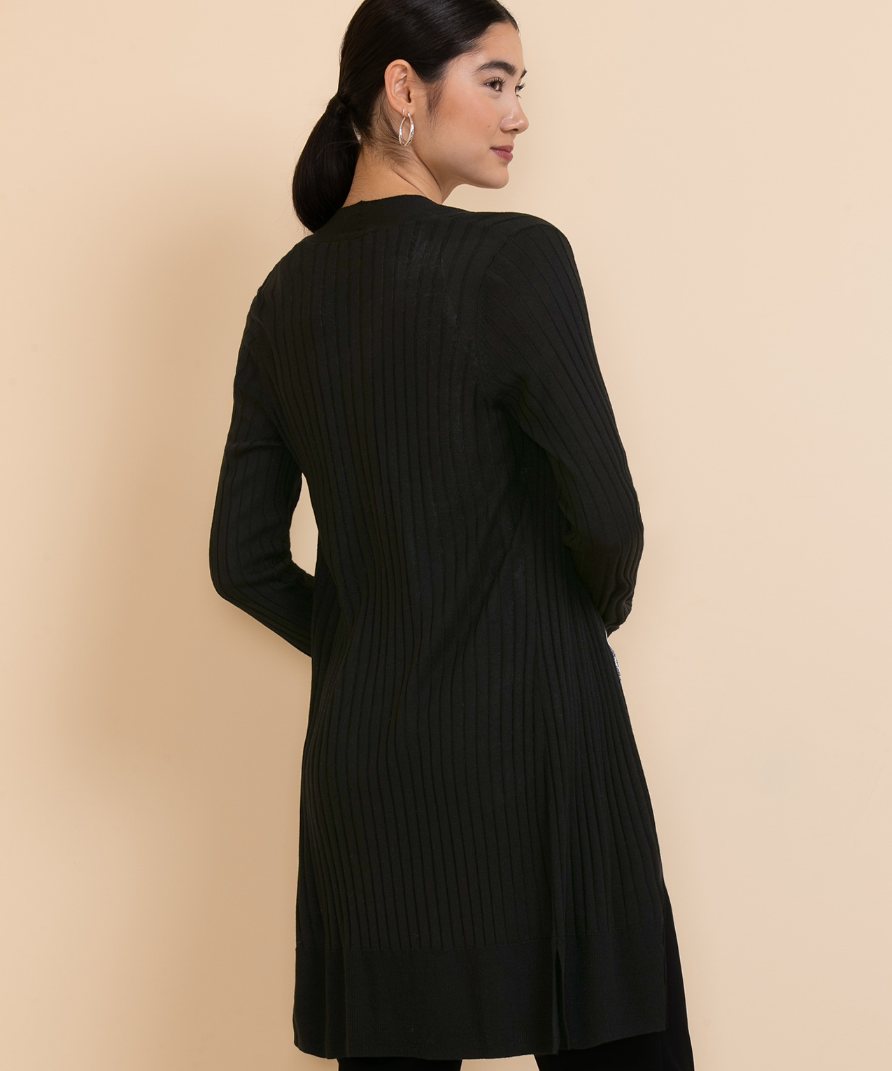 Long Sleeve Ribbed Cardigan